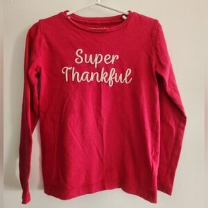 Crewcuts by J. Crew Super Thankful Embroidered Long Sleeve Tee Size XS 4-5